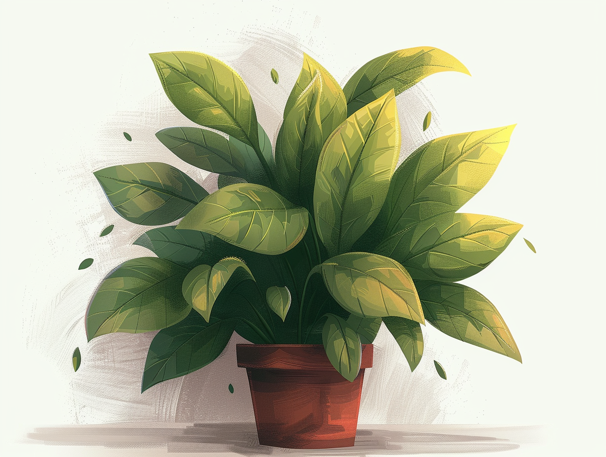 mata2 Illustration einer grünen Pflanze, die Leben und positive Energie symbolisiert.