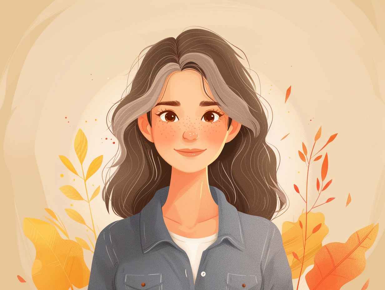 Illustration im Zeichenformat von Maria, Psychologin bei PSICOLORIA, mit einem freundlichen und professionellen Ausdruck, der ihren freundlichen und einfühlsamen Therapieansatz widerspiegelt.